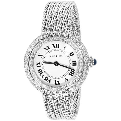 cartier white gold dress watch.